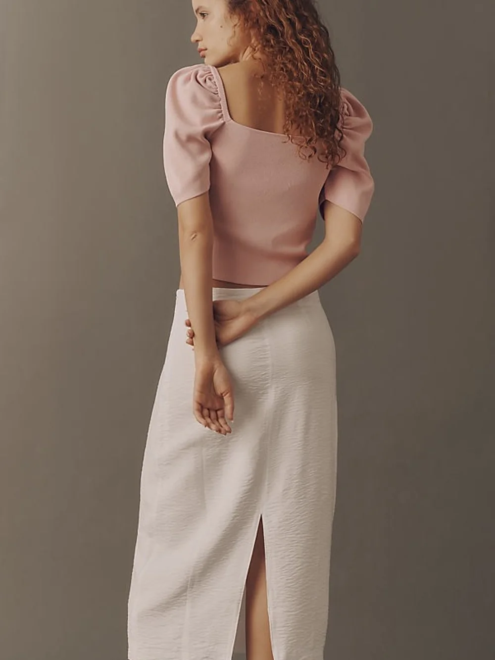 Anthropologie Barrel Midi Skirt